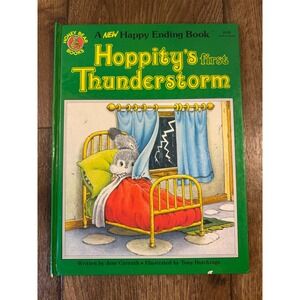 Honey Bear Hoppitys First Thunderstorm Kids OS Green Good Vintage Hardcover 1985